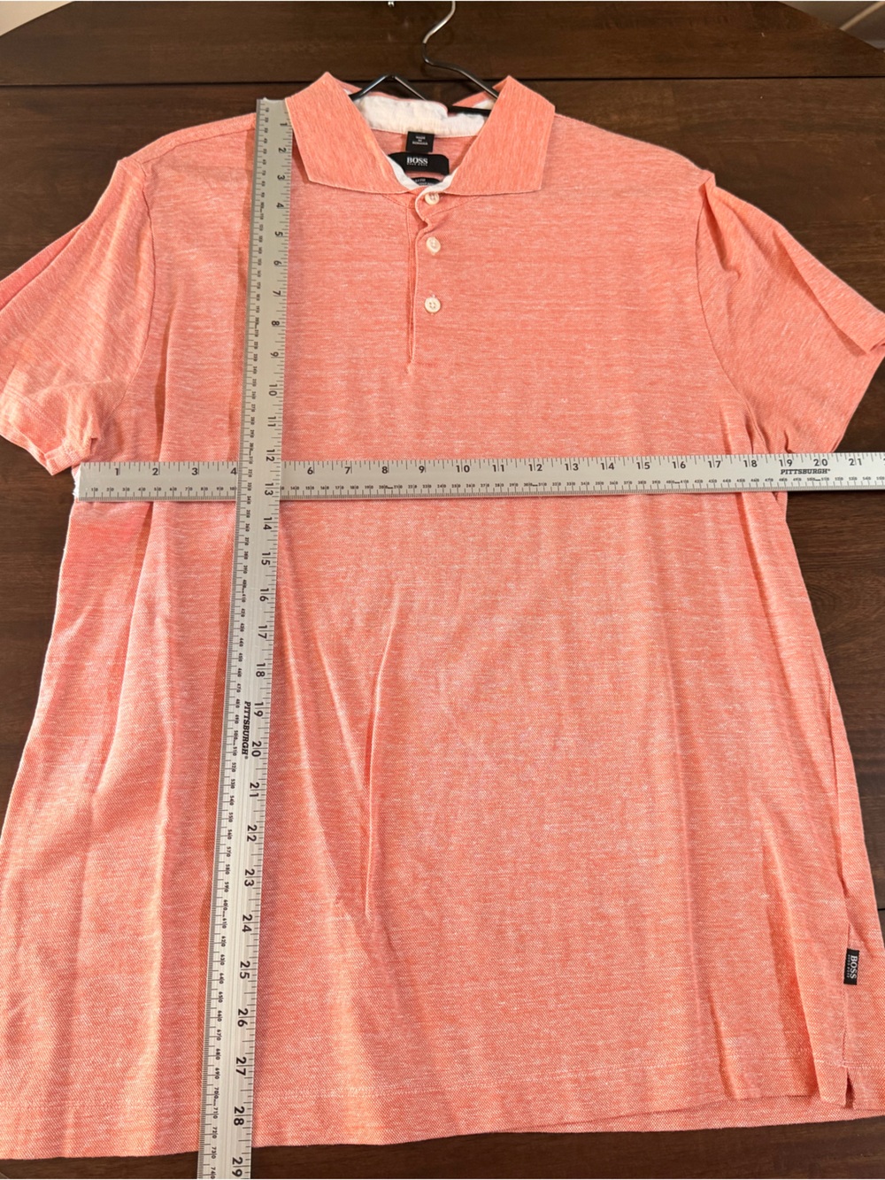 Boss Salmon Heather Short-Sleeve Polo
